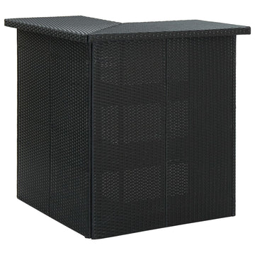 Corner Bar Table Black 100x50x105 Cm Poly Rattan